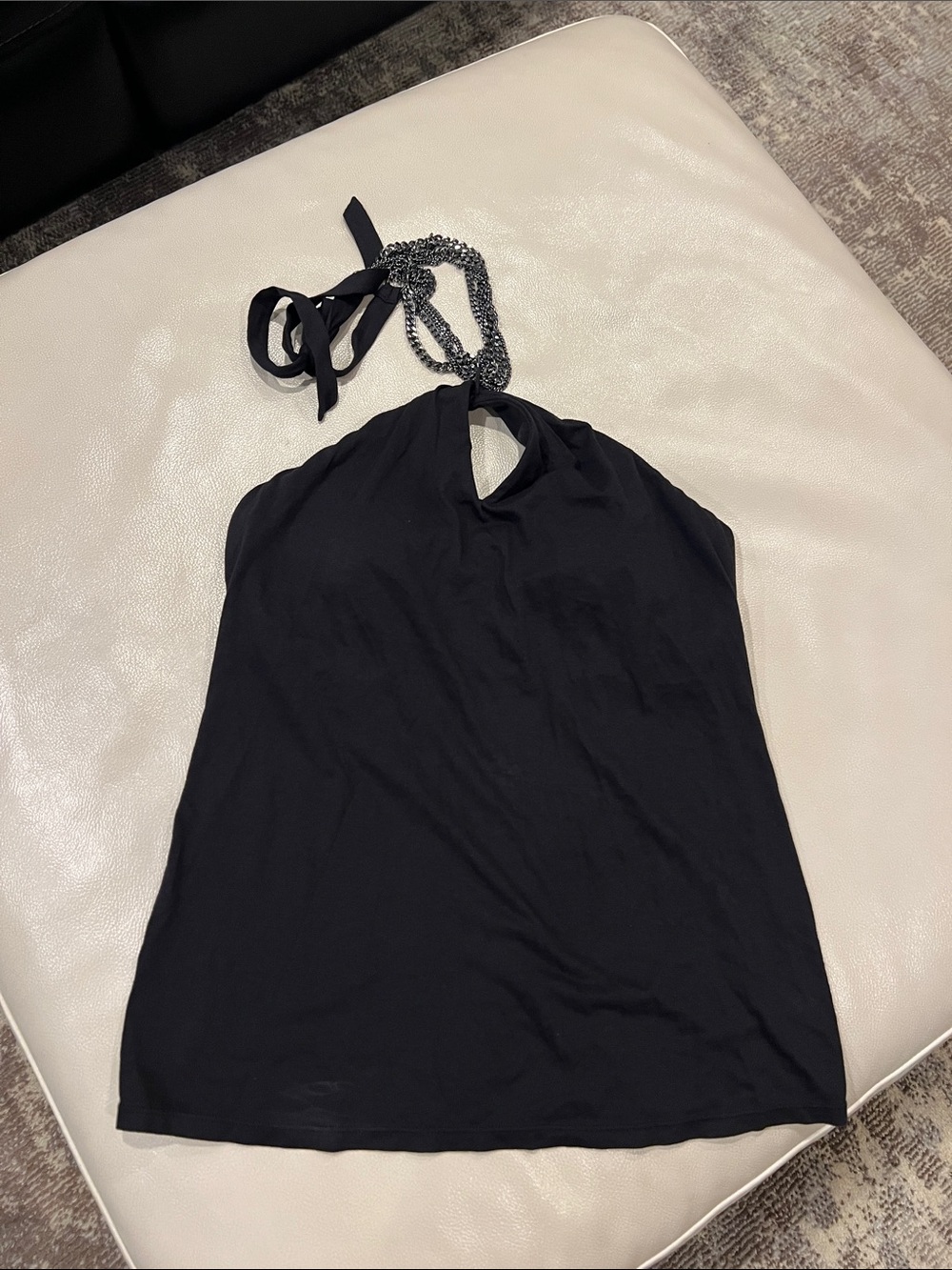 Victoria's Secret Black Halter Camisole with Chain Detail